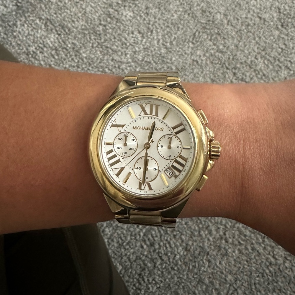 Oversized gold watch